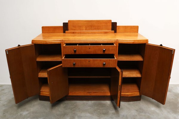 Dutch Art Deco Amsterdam School Credenza / Sideboard in European Oak, 1920-WIP-2041777