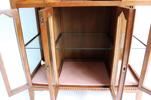 Dutch Art Deco Amsterdam School Tea Cabinet / Display Cabinet with Faux Marble, 1930-WIP-2041769