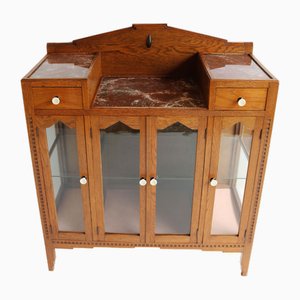 Dutch Art Deco Amsterdam School Tea Cabinet / Display Cabinet with Faux Marble, 1930-WIP-2041769