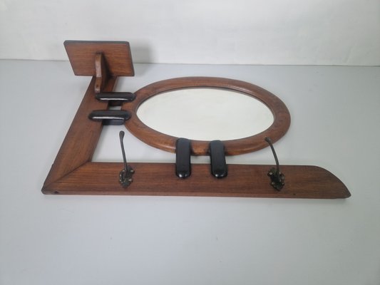 Dutch Art Deco Amsterdamse School Mirror and Coat Rack, 1920s-DGW-2017326