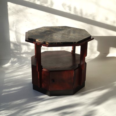 Dutch Art Deco Amsterdamse School Side Table with Stepped Design, 1920s-PRM-1795635