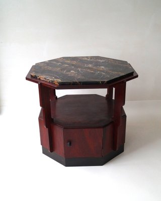 Dutch Art Deco Amsterdamse School Side Table with Stepped Design, 1920s-PRM-1795635