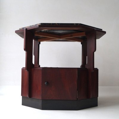 Dutch Art Deco Amsterdamse School Side Table with Stepped Design, 1920s-PRM-1795635