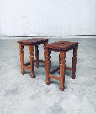 Dutch Art Deco S Handle Stools, 1930s, Set of 2-RQV-2033222