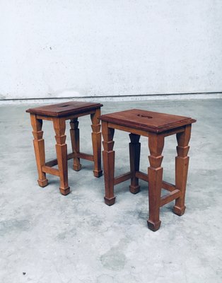 Dutch Art Deco S Handle Stools, 1930s, Set of 2-RQV-2033222