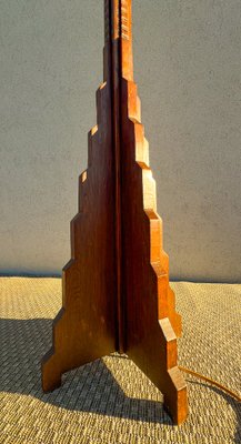 Dutch Art Deco Wooden Floor Lamp, 1920s-WZZ-1793214