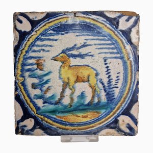 Dutch Bear Tile from Delft, 1580s-BXK-2026766