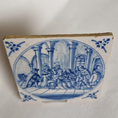 Dutch Biblical Scene Tile by Adam Sijbel for Delft, Friesland, 1875-BXK-2026804