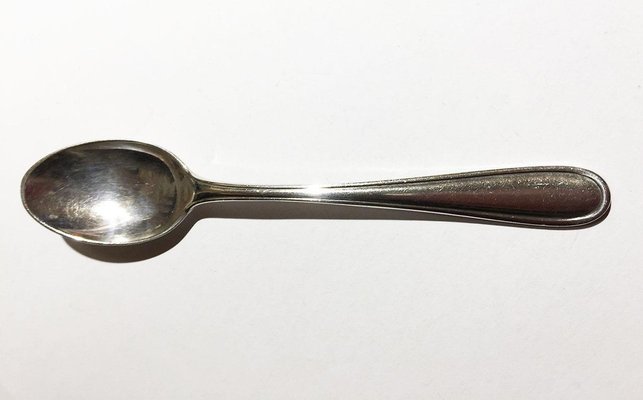 Dutch Biedermeier Style Silver Spoon Box with Tea Spoons, Set of 7-UCH-1224609