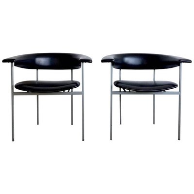 Dutch Black Metal Model Gamma Armchairs by Rudolf Wolf, 1960s, Set of 2-LL-1359291