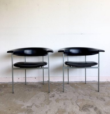 Dutch Black Metal Model Gamma Armchairs by Rudolf Wolf, 1960s, Set of 2-LL-1359291