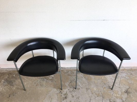 Dutch Black Metal Model Gamma Armchairs by Rudolf Wolf, 1960s, Set of 2-LL-1359291