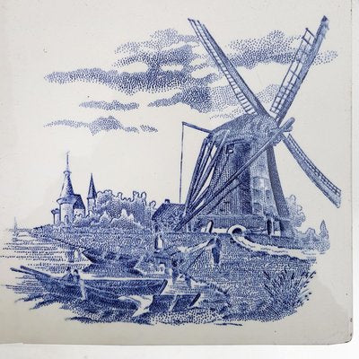 Dutch Blue Ceramic Tiles by Gilliot Hemiksen, 1930s, Set of 6-VDW-839114