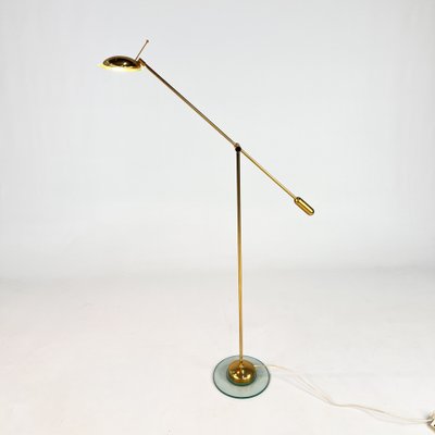 Dutch Brass and Glass Counter Balance Floor Lamp from Herda, 1970s-RMX-1801067