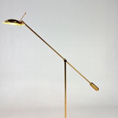 Dutch Brass and Glass Counter Balance Floor Lamp from Herda, 1970s-RMX-1801067