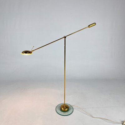 Dutch Brass and Glass Counter Balance Floor Lamp from Herda, 1970s-RMX-1801067