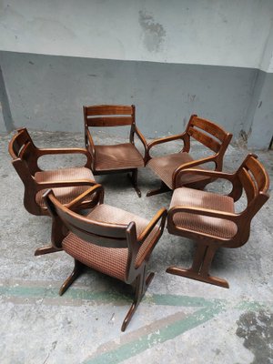 Dutch Brutalist Armchairs, 1970s, Set of 5-AIF-1779625