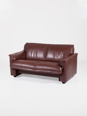 Dutch Chocolate Brown Leather Sofa from Leolux, 1970s-QVY-560532