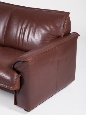 Dutch Chocolate Brown Leather Sofa from Leolux, 1970s-QVY-560532