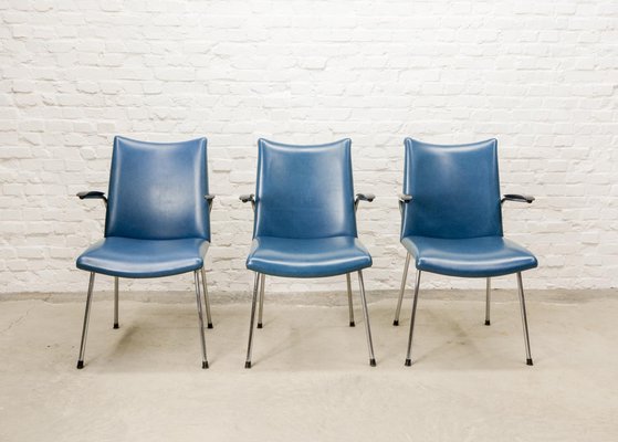 Dutch Chromed Dining Chairs from Gebr. De Wit, 1960s, Set of 3-IXC-1759605