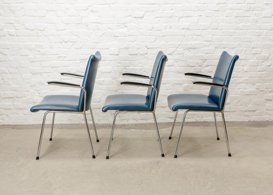 Dutch Chromed Dining Chairs from Gebr. De Wit, 1960s, Set of 3-IXC-1759605