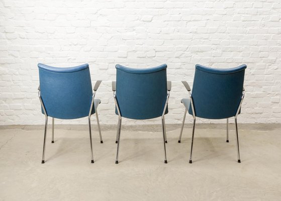 Dutch Chromed Dining Chairs from Gebr. De Wit, 1960s, Set of 3-IXC-1759605