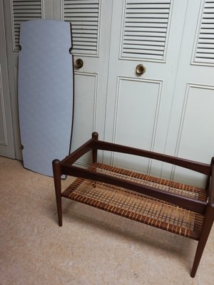 Dutch Coffee Table in Teak, Formica and Rattan by Louis van Teeffelen, 1960s-EA-1703740