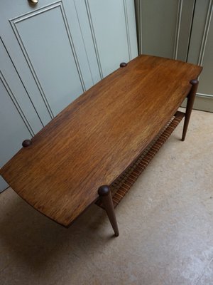 Dutch Coffee Table in Teak, Formica and Rattan by Louis van Teeffelen, 1960s-EA-1703740