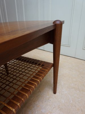 Dutch Coffee Table in Teak, Formica and Rattan by Louis van Teeffelen, 1960s-EA-1703740