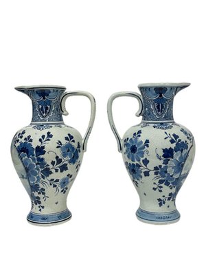 Dutch Delft Bottle Vases from Porceleyne Fles, 1893, Set of 2-UCH-1224872