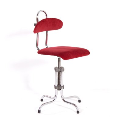 Dutch Desk Chair in Red Manchester Rib by Gio, 1960s-ZT-1173726