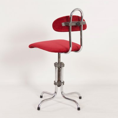 Dutch Desk Chair in Red Manchester Rib by Gio, 1960s-ZT-1173726