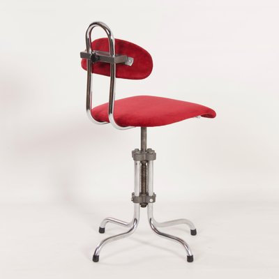 Dutch Desk Chair in Red Manchester Rib by Gio, 1960s-ZT-1173726