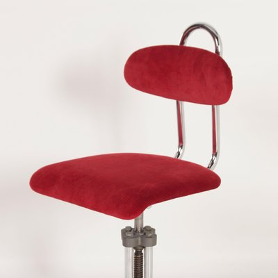 Dutch Desk Chair in Red Manchester Rib by Gio, 1960s-ZT-1173726