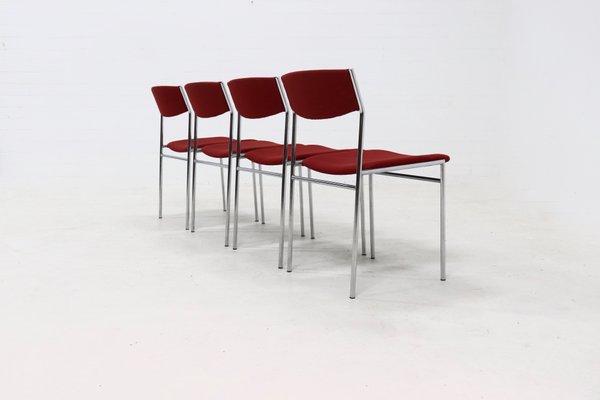 Dutch Dining Chairs by Gijs Van Der Sluis, 1960s, Set of 4-VV-2019771