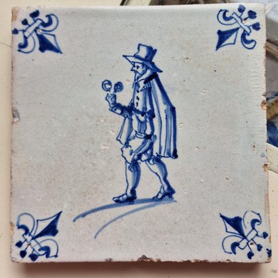 Dutch Glasses Seller Spectacle Man Tile from Delft, 1620s-BXK-2026733