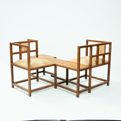 Dutch Handmade Pearwood Vis-a-Vis Bench in the style of Mackingtosh, 1984-NQU-1793829