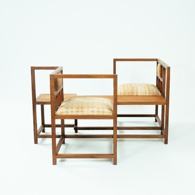 Dutch Handmade Pearwood Vis-a-Vis Bench in the style of Mackingtosh, 1984-NQU-1793829