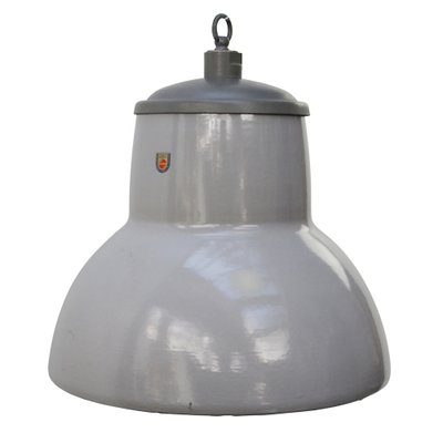 Dutch Industrial Grey Enamel Pendant Lamp from Philips-BLS-1332336