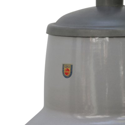 Dutch Industrial Grey Enamel Pendant Lamp from Philips-BLS-1332336