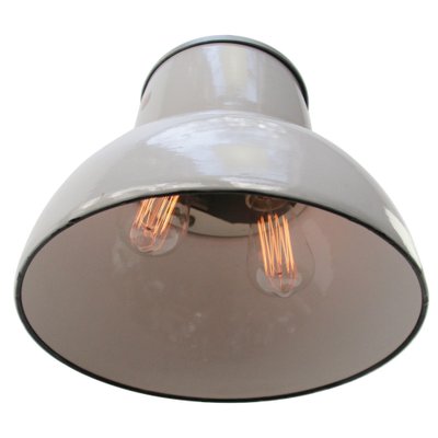 Dutch Industrial Grey Enamel Pendant Lamp from Philips-BLS-1332336