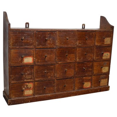 Dutch Industrial Pine Apothecary / Workshop Cabinet, 1920s-XO-975059