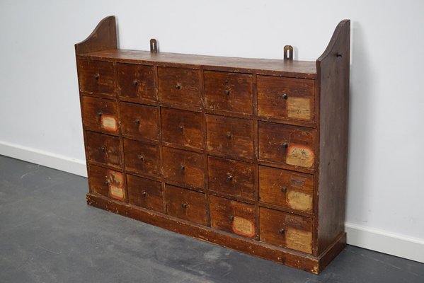 Dutch Industrial Pine Apothecary / Workshop Cabinet, 1920s-XO-975059