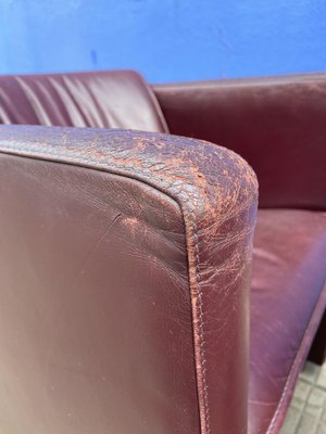 Dutch Maroon Leather Armchairs from Leolux, Set of 2-GOA-1821927