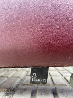 Dutch Maroon Leather Armchairs from Leolux, Set of 2-GOA-1821927