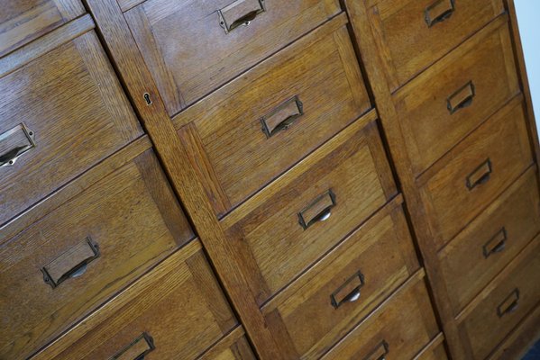 Dutch Oak Apothecary Filing Cabinet with Folding Doors, 1930s-XO-1158539