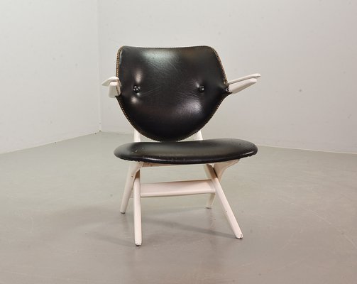 Dutch Pelican Armchair in Teak & Leatherette by Louis Van Teeffelen for Webe, Netherlands, 1960s-IXC-1397174