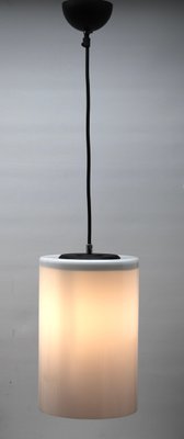 Dutch Pendant Lamp with a Cylinder Shape Opaline Shade, 1930s-MJY-1150447