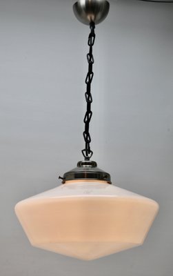 Dutch Pendant Lamp with Opaline Shade, 1930s-MJY-1148781