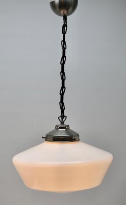 Dutch Pendant Lamp with Opaline Shade, 1930s-MJY-1148781